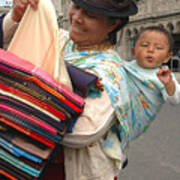 Cloth Vendor In Quito Poster