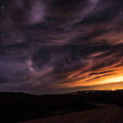 Clouds In A Night Desert Poster