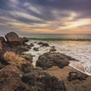 Cloudy Point Dume Sunset Poster