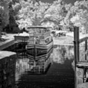 Cno Canal Boat Ir Mono Poster