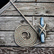 Coiled Mooring Line And Cleat Poster