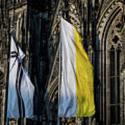 Cologne Cathedral Flags Poster