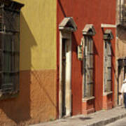 Colonial House Facades San Miguel De Allende Mexico Poster