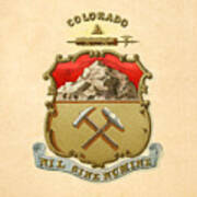 Colorado Historical Coat Of Arms Circa 1876 Poster