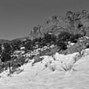 Colorado Winter Rock Garden Black And White Poster