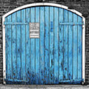 Colorful Blue Garage Door French Quarter New Orleans Color Splash Black And White And Poster Edges Poster
