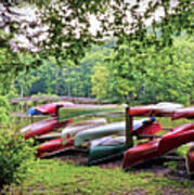 Colorful Canoes At Hungry Mother State Park Poster