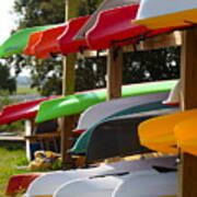 Colorful Canoes Poster