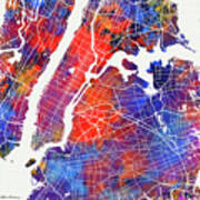 Colorful Cities - City Map New York Poster