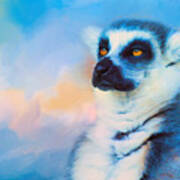 Colorful Expressions Lemur Poster