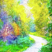 Colorful Garden Pathway - Trail In Santa Monica Mountains Poster