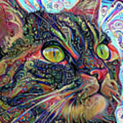 Colorful Psychedelic Cat Art Poster