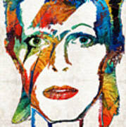 Colorful Star - David Bowie Tribute Poster