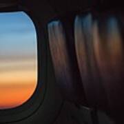 Colorful Sunrise In Airplane Window Poster