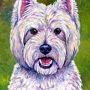 Colorful West Highland White Terrier Dog Poster