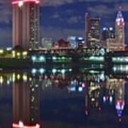 Columbus Ohio Panorama Over The Scioto Poster