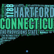 Connecticut Word Cloud Map 1 Poster