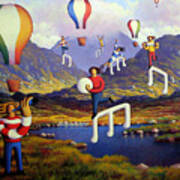 Connemara Landscape With Balloons And Figures Poster