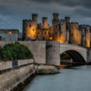 Conwy Castle By Lamplight Poster