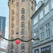 Copenhagen Round Tower Street View Poster