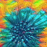 Corals Under The Sea Color Burst Poster