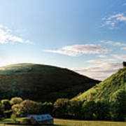 Corfe Castle Morning Panoramic Poster