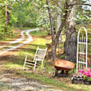 Country Driveway In Springtime Poster