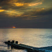 Couple Watching Sunset Poster