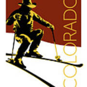 Colorado Cowboy Skier Poster