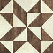 Cream And Brown Quilt Poster