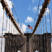 Crossing The Brooklyn Bridge Poster