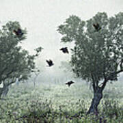 Crows In The Mist Poster