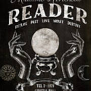 Crystal Ball Reader Sign Poster