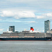 Cunard's Queen Elizabeth At Liverpool Poster