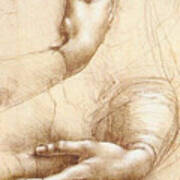 Da Vinci Study Of Hands Poster