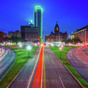 Dallas Dealey Plaza Skyline - Texas Poster