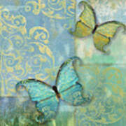Damask And Butterflies I Poster