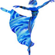 Dancing Water Arabesque Ballerina Poster