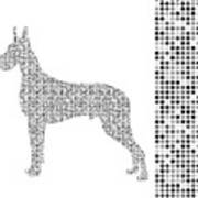 Dane Dots Black And White Poster