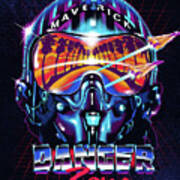 Danger Zone / Top Gun / Maverick / Pilot Helmet / Pop Culture / 1980s Movie / 80s Poster