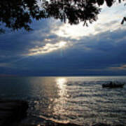 Dark Morning Skies On Lake Erie Poster