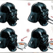 Darth Vader Tea Drinking Star Wars Poster