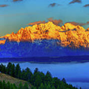Dawn On The Tetons Poster
