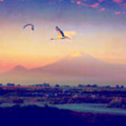 Dawn With Storks And Ararat From Night Train To Yerevan Poster