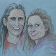 Deborah And Ruth -- Pastel Portrait Of 2 Women Poster