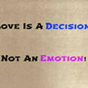 Decision Or Emotion Poster