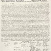 Declaration Of Independence - Stone Engraving Poster