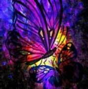 Deep Purple Butterflies Poster
