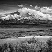 Denali, The High One In Black And White Poster