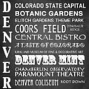 Denver Famous Landmarks Poster